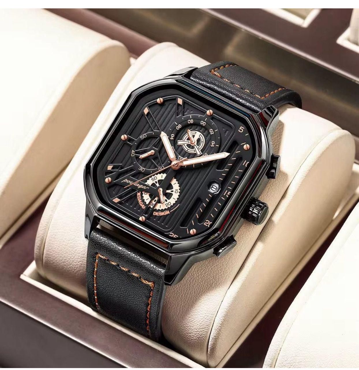 Poedagar Men's Leather watch